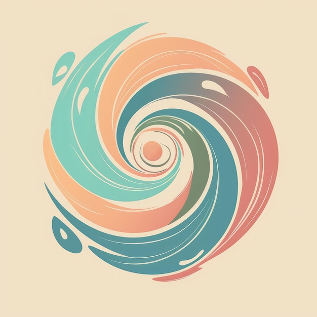Spiraalontwerp in zachte rustgevende kleuren Logo generatieve AI