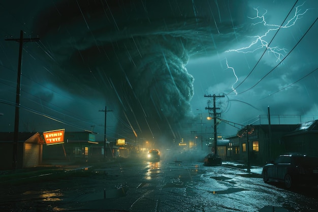 Spiraalvormige storm epische tornado scène