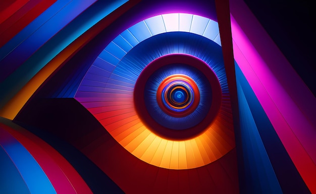 Foto una spirale di colori con una spirale al centro