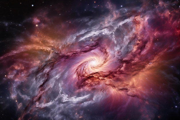 Spiral galaxy displays cosmic dance of stars and planets generative IA