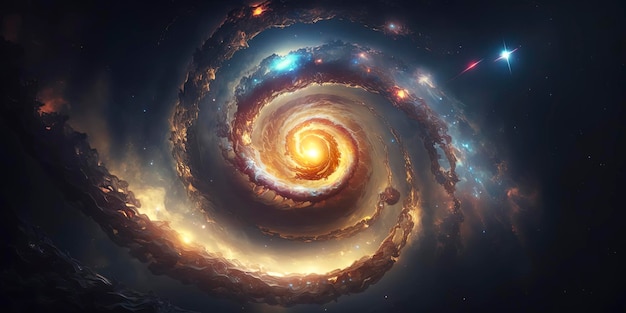 Spiral galaxy in the space