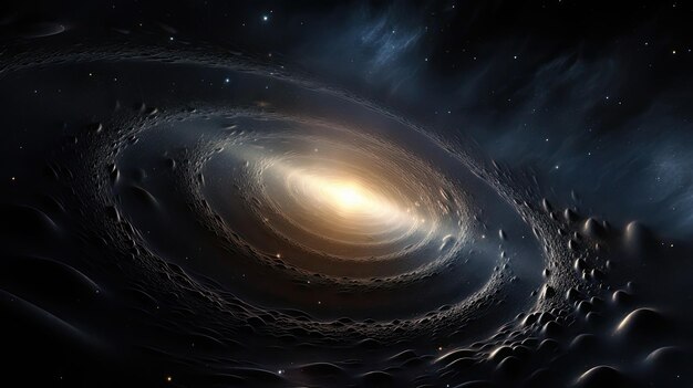 a spiral galaxy with a spiral galaxy in the background