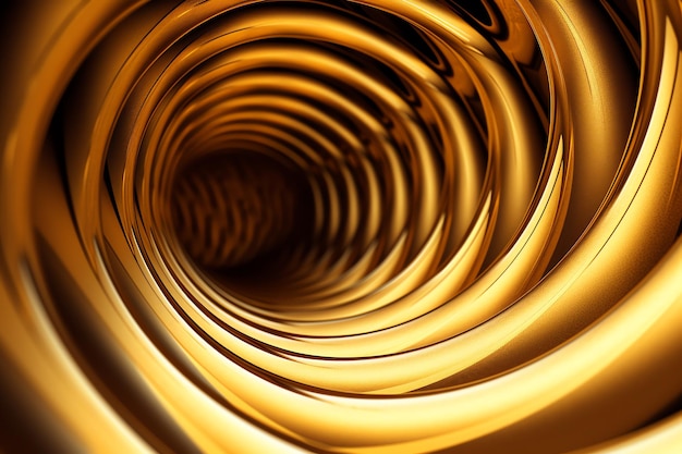 A spiral of gold colored tubes