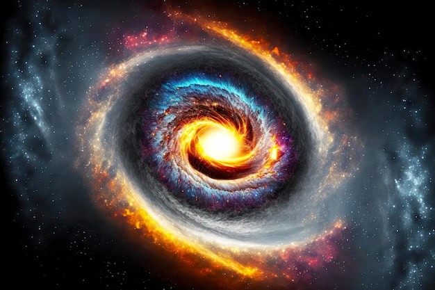 Spiral image of black hole singularity in universe