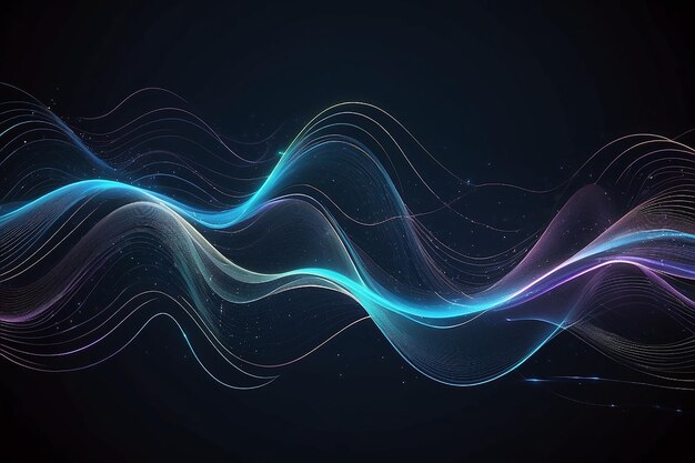 Spiral line wave motion digital technology background