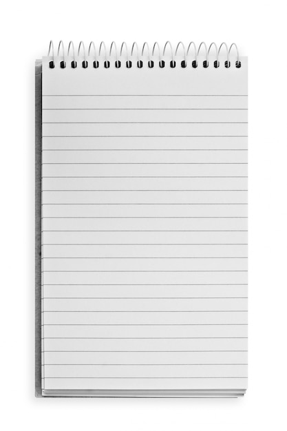 Spiral notebook with paper in line