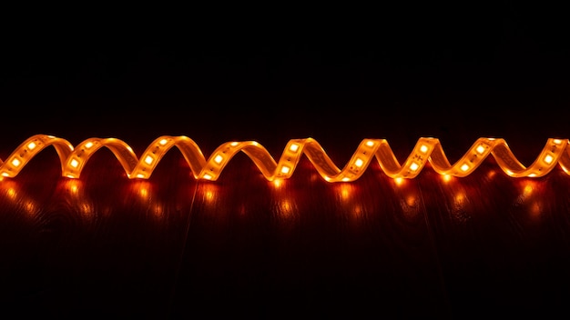 Spiral orange led strip lighting