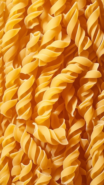 Foto disegno di pasta a spirale tagliatelle di uova bollite in fotogramma completo vista dall'alto carta da parati mobile verticale