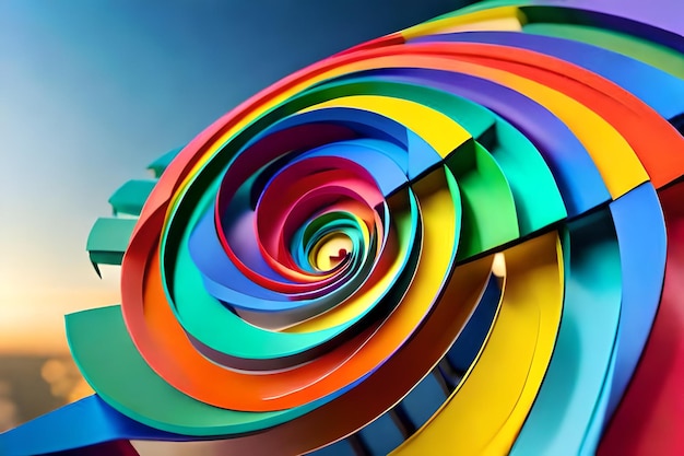 a spiral of rainbow colored spirals with a spiral pattern.