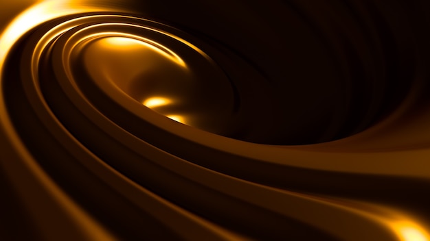 Spiral splash caramel. 3d illustration, 3d rendering.