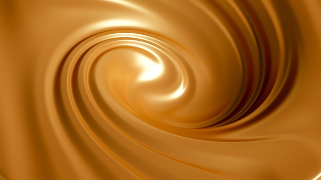 Spiral splash caramel. 3d illustration, 3d rendering.