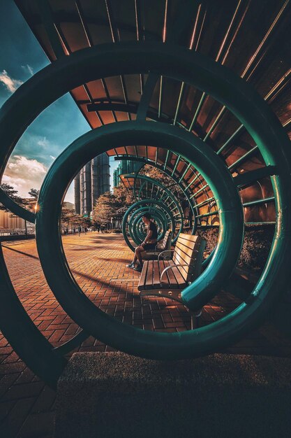 Photo spiral staircase against sky