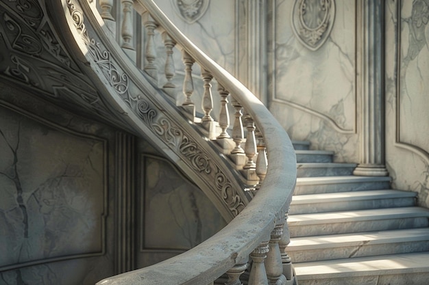 Spiral staircase in an elegant historic building o