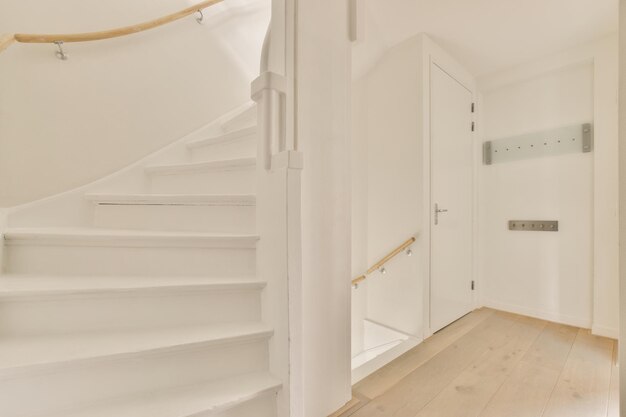 Spiral staircase in modern house