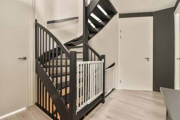 Spiral staircase in modern house