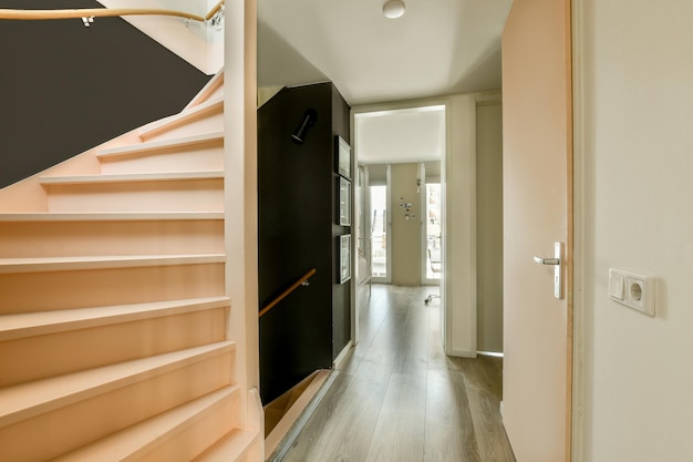 Spiral staircase in modern house