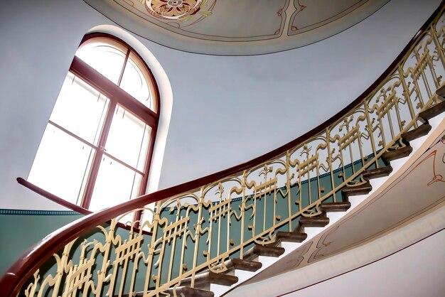 Spiral staircase in an old Riga house.