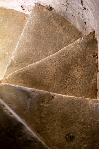 Spiral staircases made of old stone Vintage concept