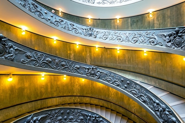 Spiral stairs with beautiful rails in Vatican Museum