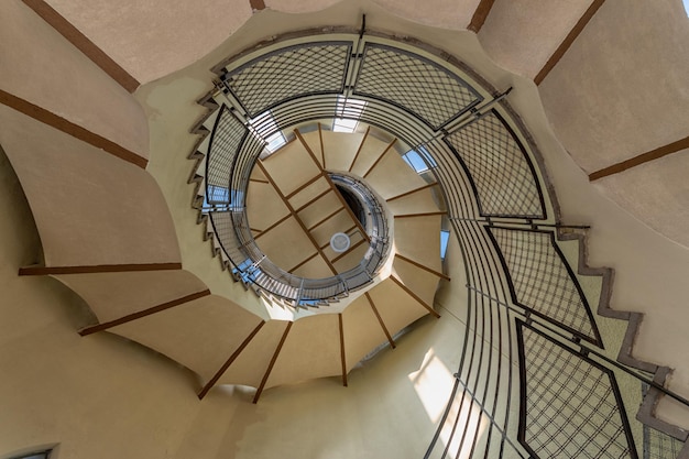 Spiral stairway case in Tibidabo church, Barcelona. Spain.