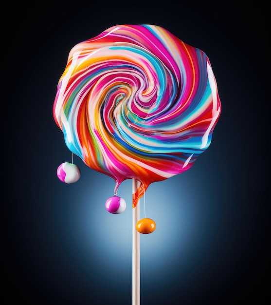 Spiral of Sweetness A Rainbow Lollipops Colorful Temptation Generative AI