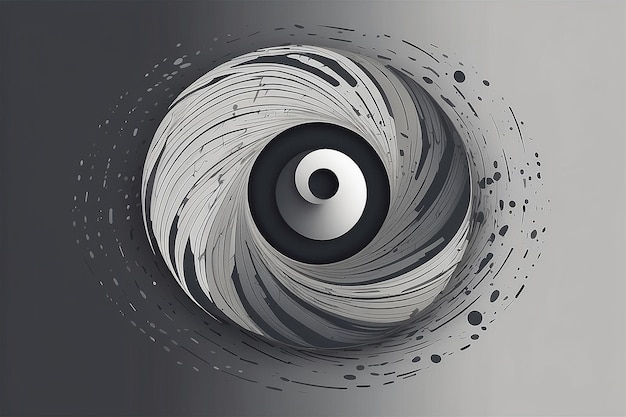 Spiral with gray colors lines as dynamic abstract vector background or logo