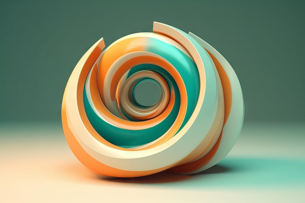 A spiral with orange and green colors is shown.