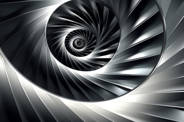 A spiral with a white and black design is shown.