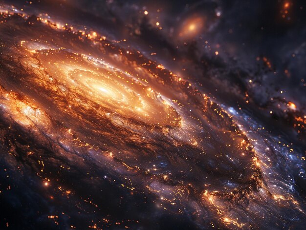 Spiraling galaxy in deep space