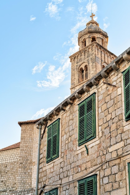 Шпиль доминиканского монастыря в Старом городе Дубровника, Хорватия