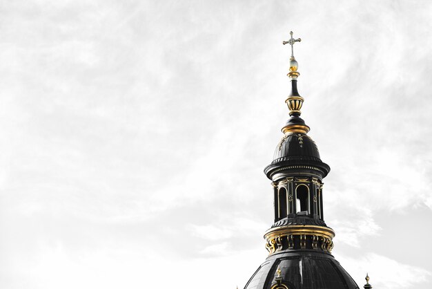 Spire on top of the stiple of St. Stephen's Basilica. Budapest, Hungary