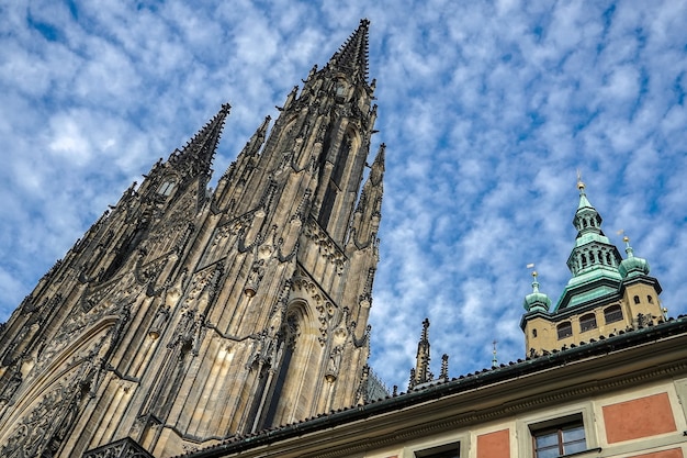 Spires of St Vitus Cathedral in Prague