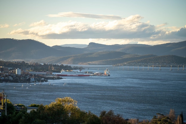 Spirit of Tasmania-boot in Hobart, Tasmanië voor onderhoud in de winter