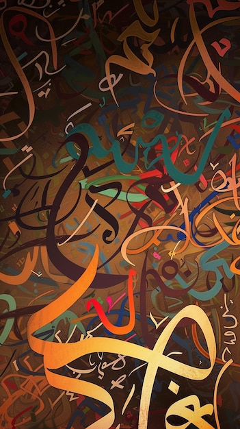 Photo spirit of the written arabic calligraphy background