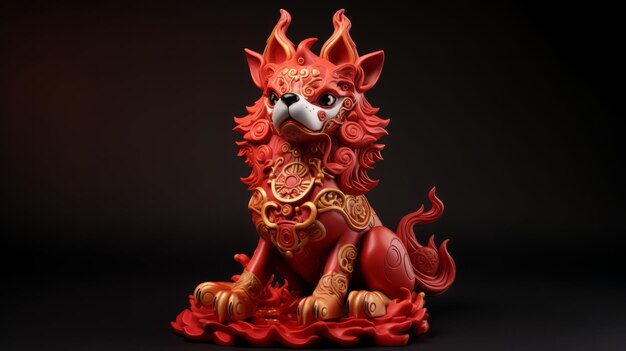 Photo spiritcore chinese zodiac dog statue symbolizing loyalty and protection