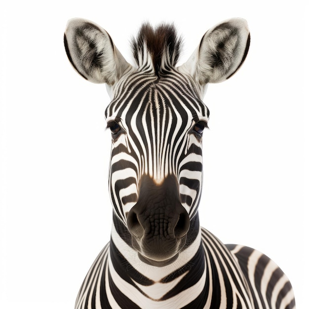 Spirited Portraits Stunning Closeup Of Zebra On White Background