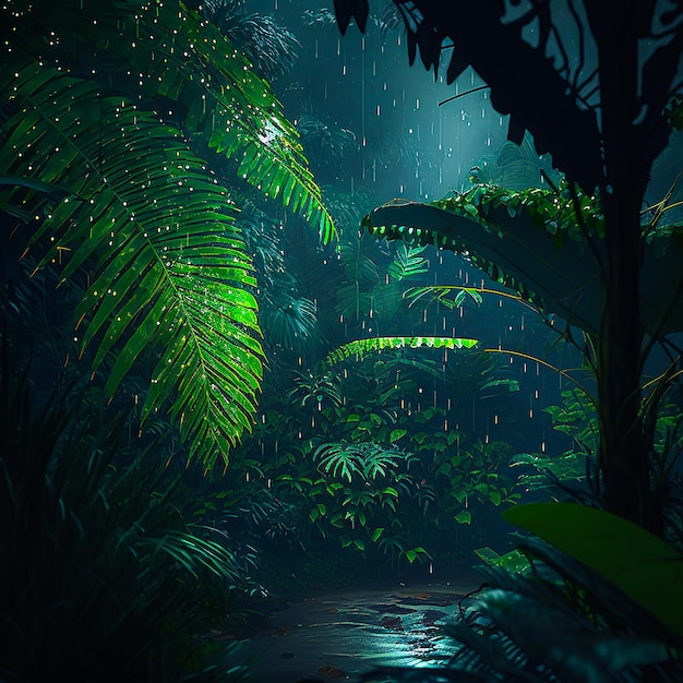 Spirititual Jungle Rain in Rainforest