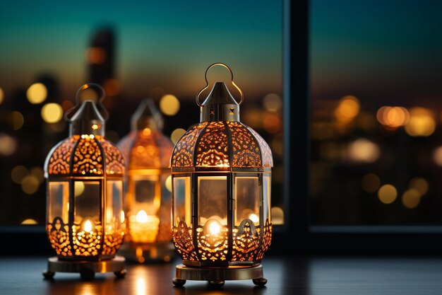 Photo the spiritual glow of ramadan evenings