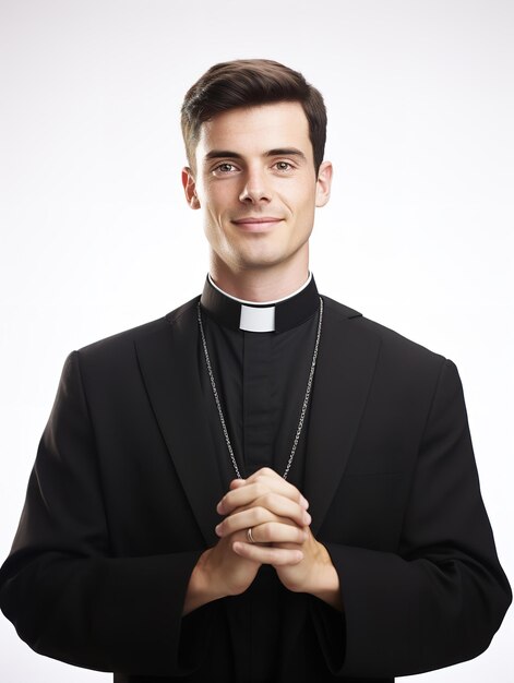 Spiritual Male Priest in Church AI Generated