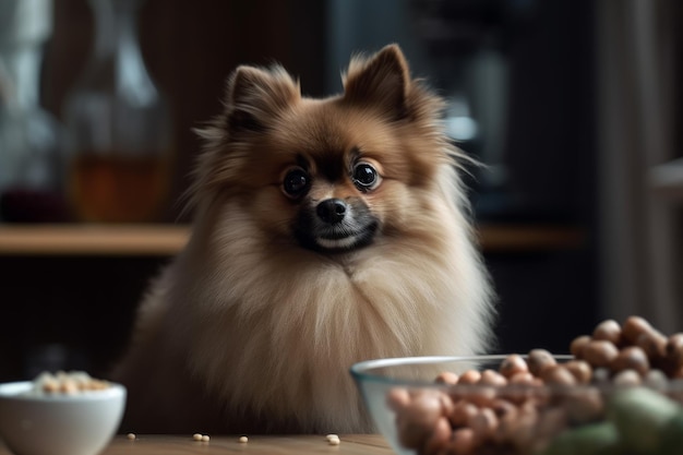 Spitz dog food cute Generate Ai