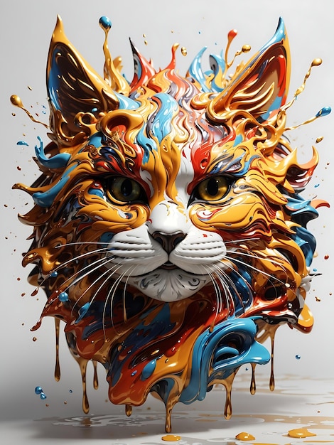 splash art a cat head