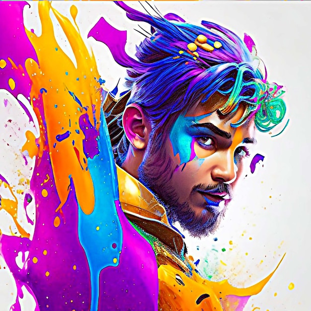 Foto splash art poster di ritratti in stile fortnite