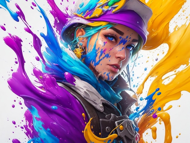 Splash art fortnite style portrait poster