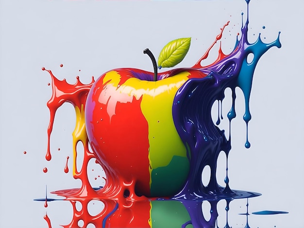 Splash art met appelvorm