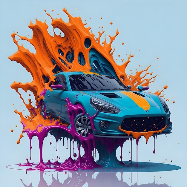 Splash art with car shape