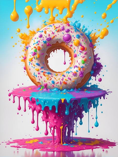 Photo splash art with donuts shape