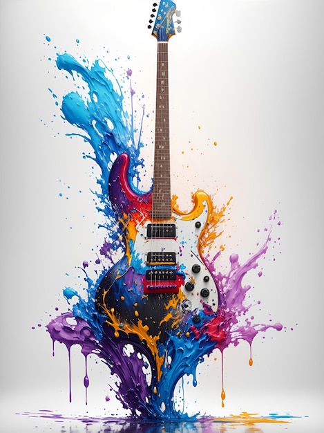 Splash art with guitar shape