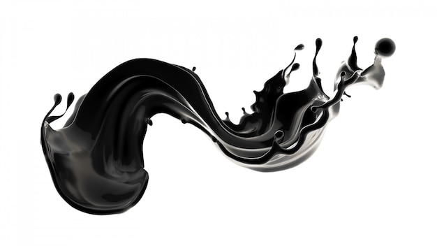 Splash of black liquid.