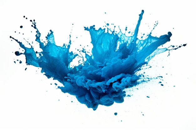 青い塗料のスプラッシュ