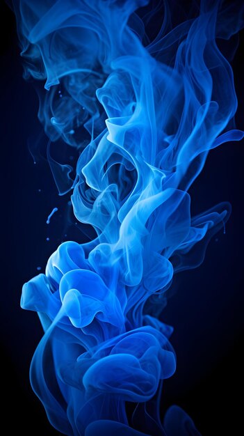 Splash Blue Smoke On Black Background